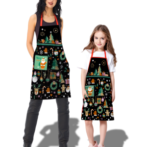 DX64 <br> Delantal  "Adornos Navideños" infantil y adulto